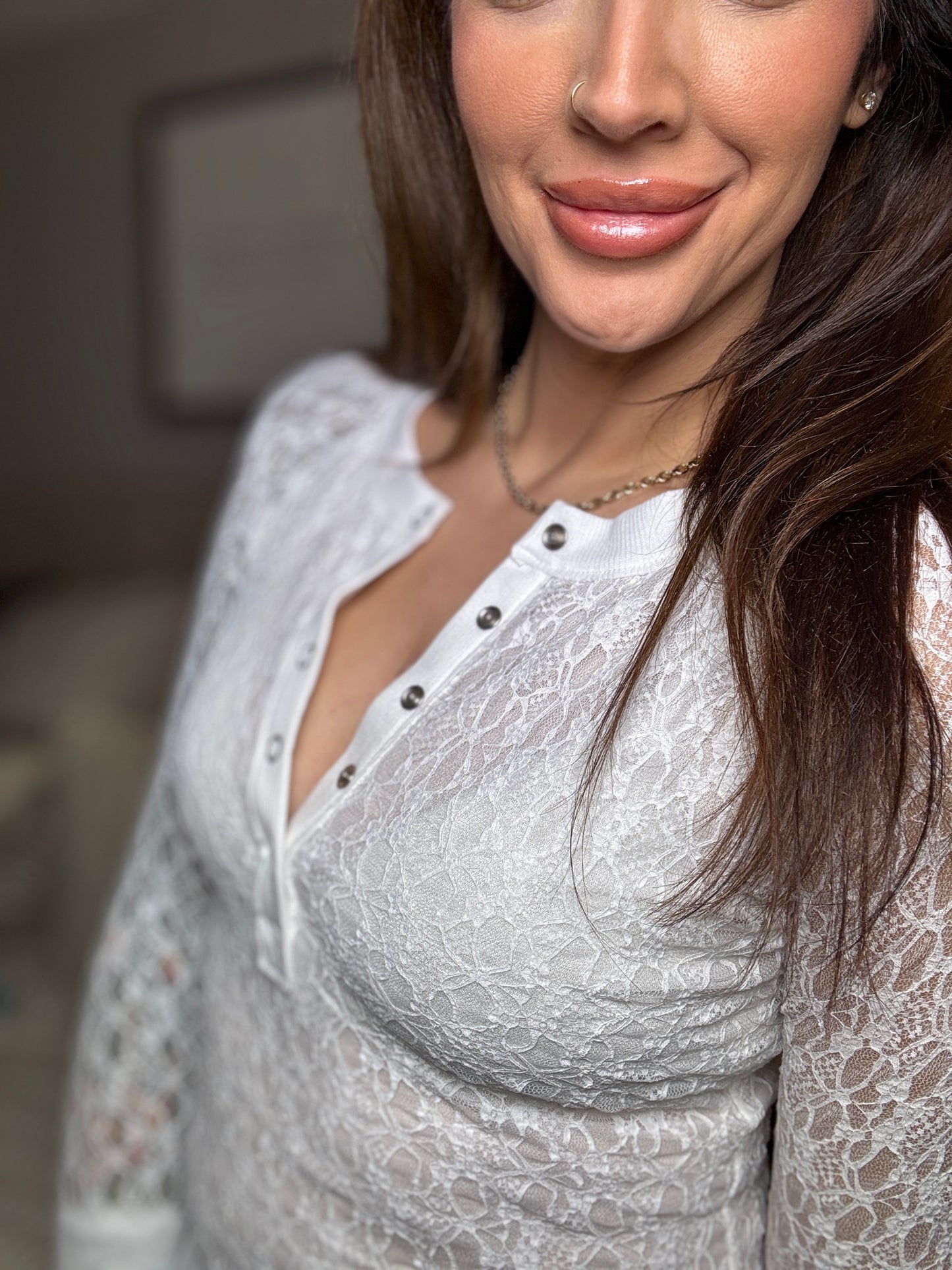 Sweet talk lace Henley