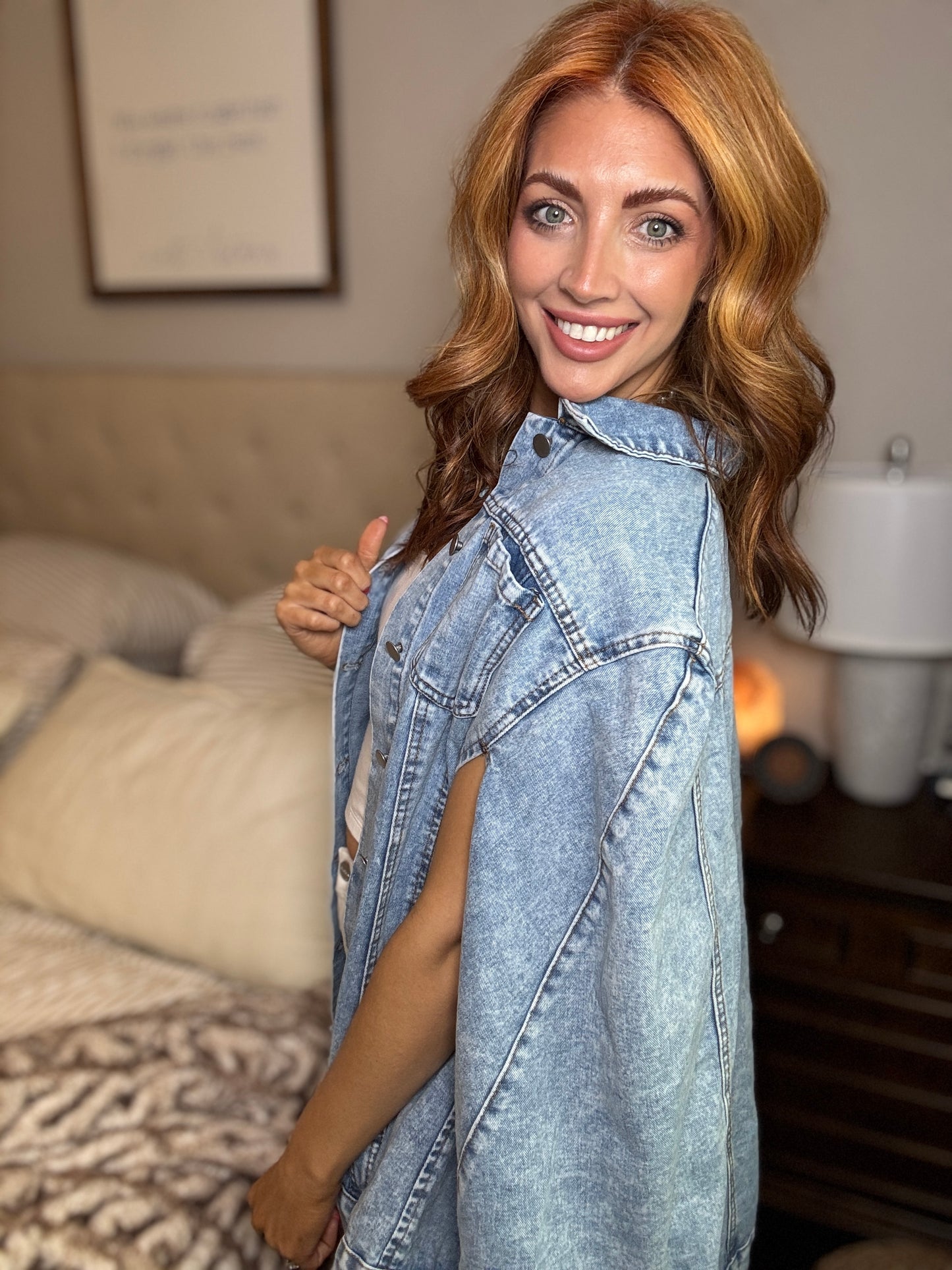 The Denim cape jacket (plus size friendly)