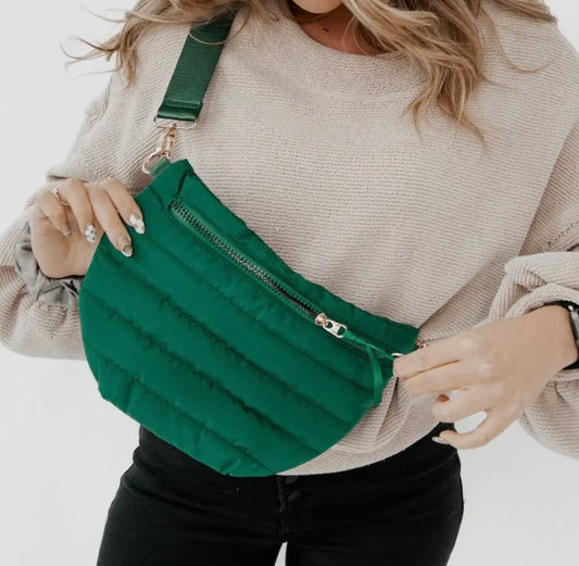 PUFFER BELT BAG “KELLY GREEN”