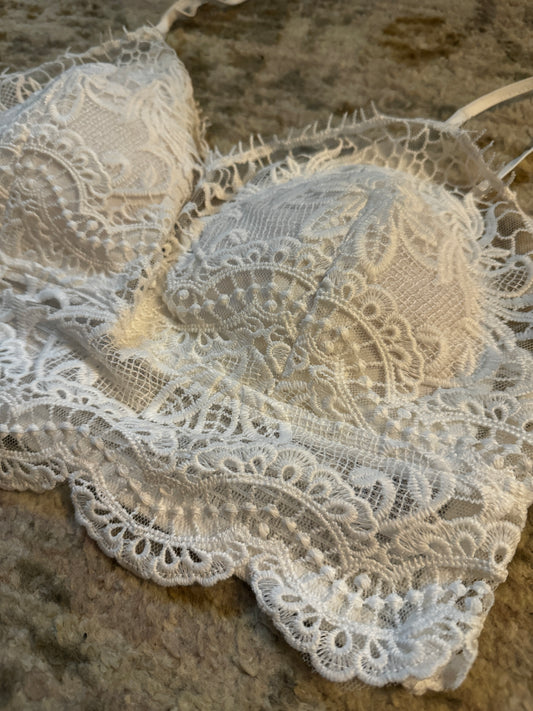 Lace accordion bralette